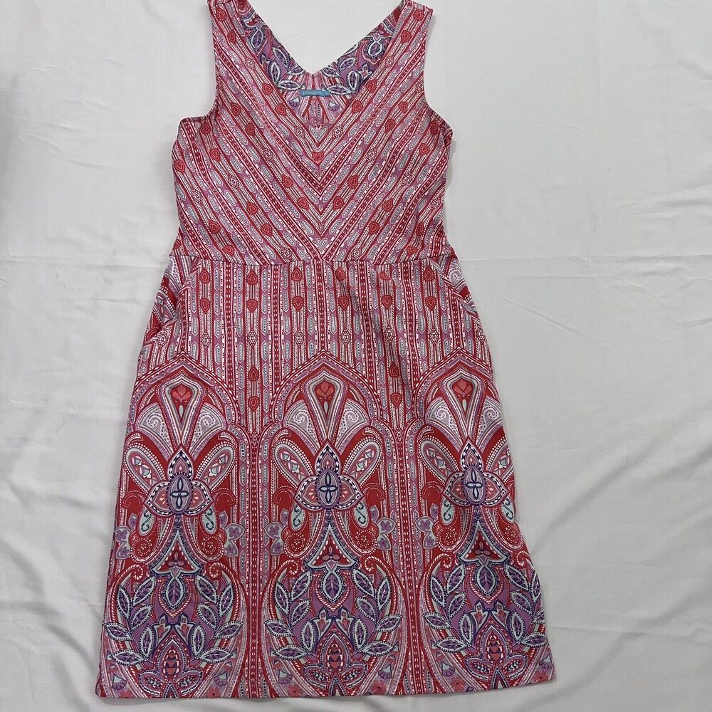 J. McLaughlin Catalina cloth vintage print contrast dress sz S